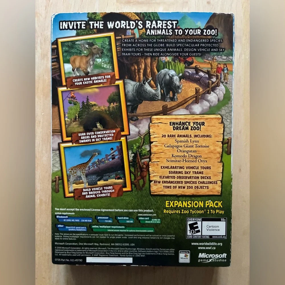 Zoo Tycoon 2 Endangered Species Expansion Pack PC 2005 Microsoft